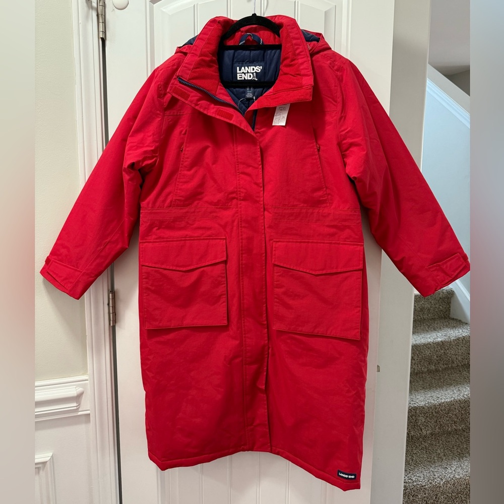New! PETITE Lands’ End Squall Waterproof Insulated Winter Stadium Maxi Coat